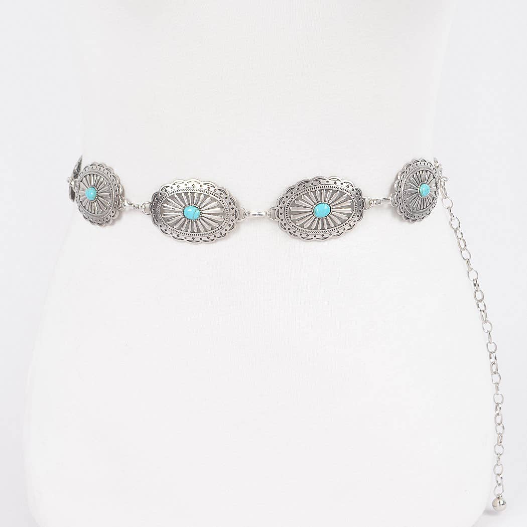 Western Style Metal Chain Belt