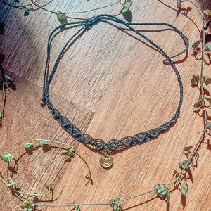 Macrame Beaded Pendant Choker