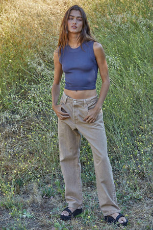 Knit Seamless Ribbed Round Neck Tank Top
