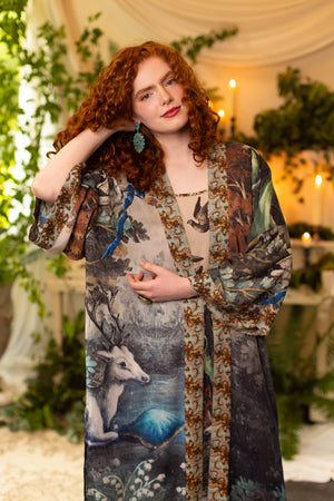 Theatre of Dreams Opera Duster Kimono Robe - Deer and Forest