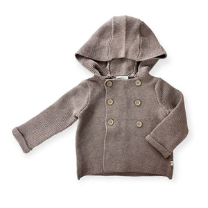 Hooded Organic Baby Sweater Jacket, Double Button