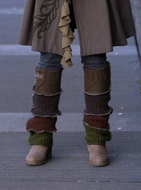Upcycled Sweater Leg Warmers, Forest Tones