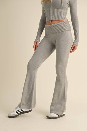 Foldover Flare Knit Sweater Pants