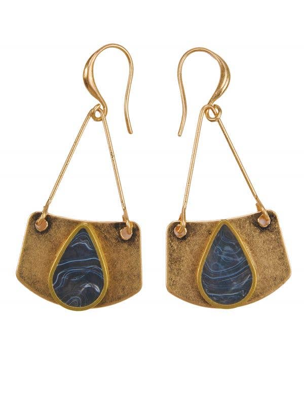 Metal Drop Earrings - Glimmering Finish