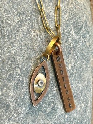 Manifest and Third Eye Charm Necklace - Made By Survivors