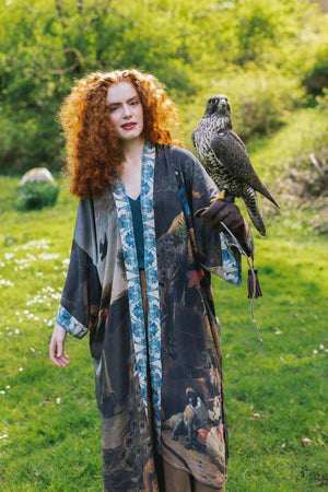 Wild Beauty Opera Duster Kimono Robe with Peacock