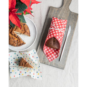 Gingham Dot and Stripe Beeswax Wrap Set of 3
