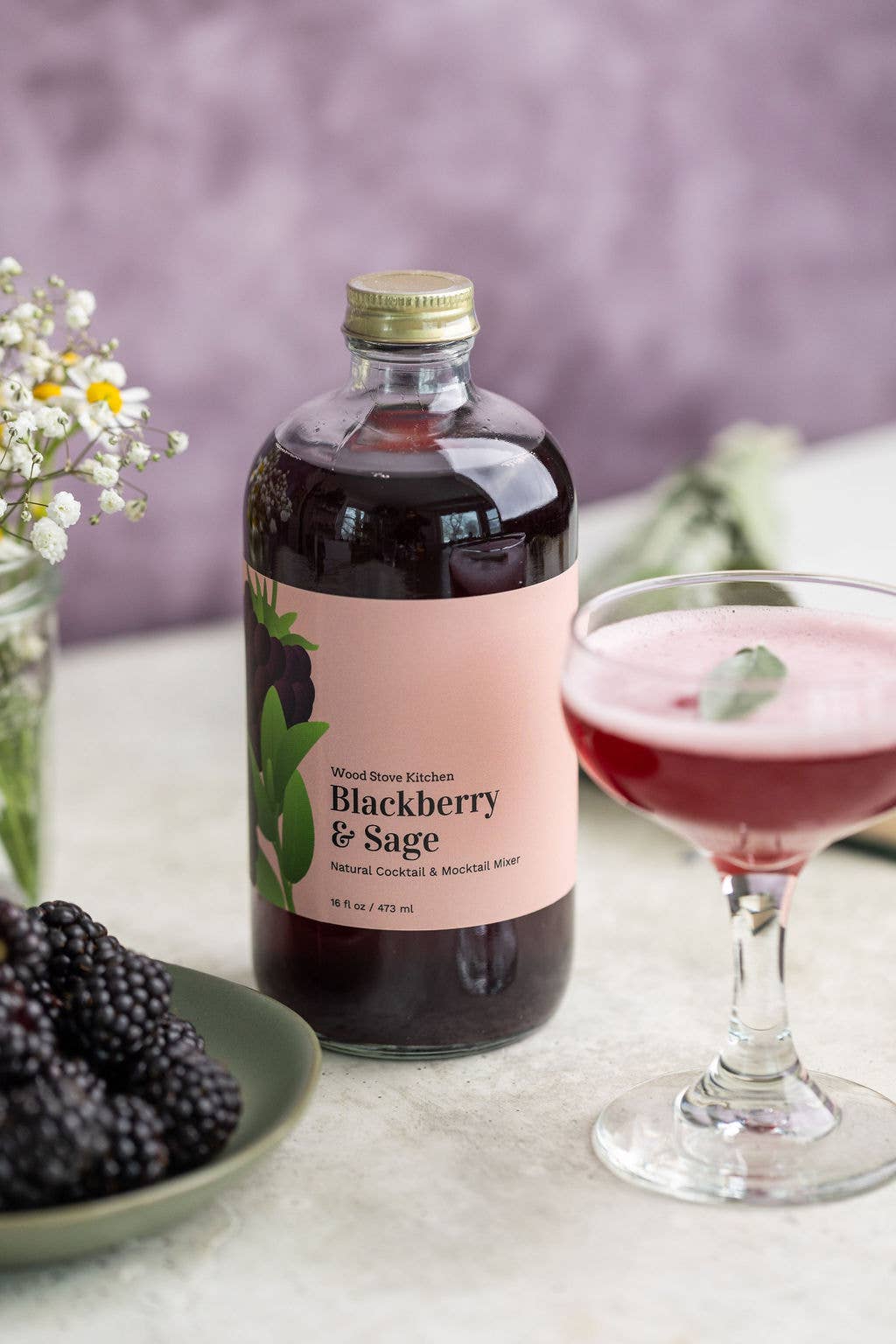 Blackberry and Sage Cocktail and Mocktail Mixer, 16 fl oz