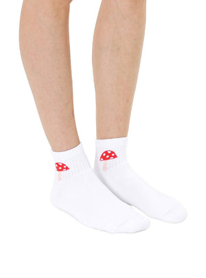 Mushroom Classic Ankle Socks – White