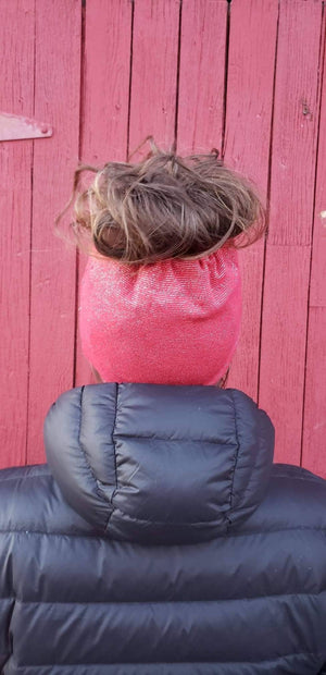 Upcycled Sweater Bun Beanie