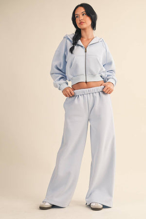Cozy Fleece Oversized Crop Full Zip Hoodie