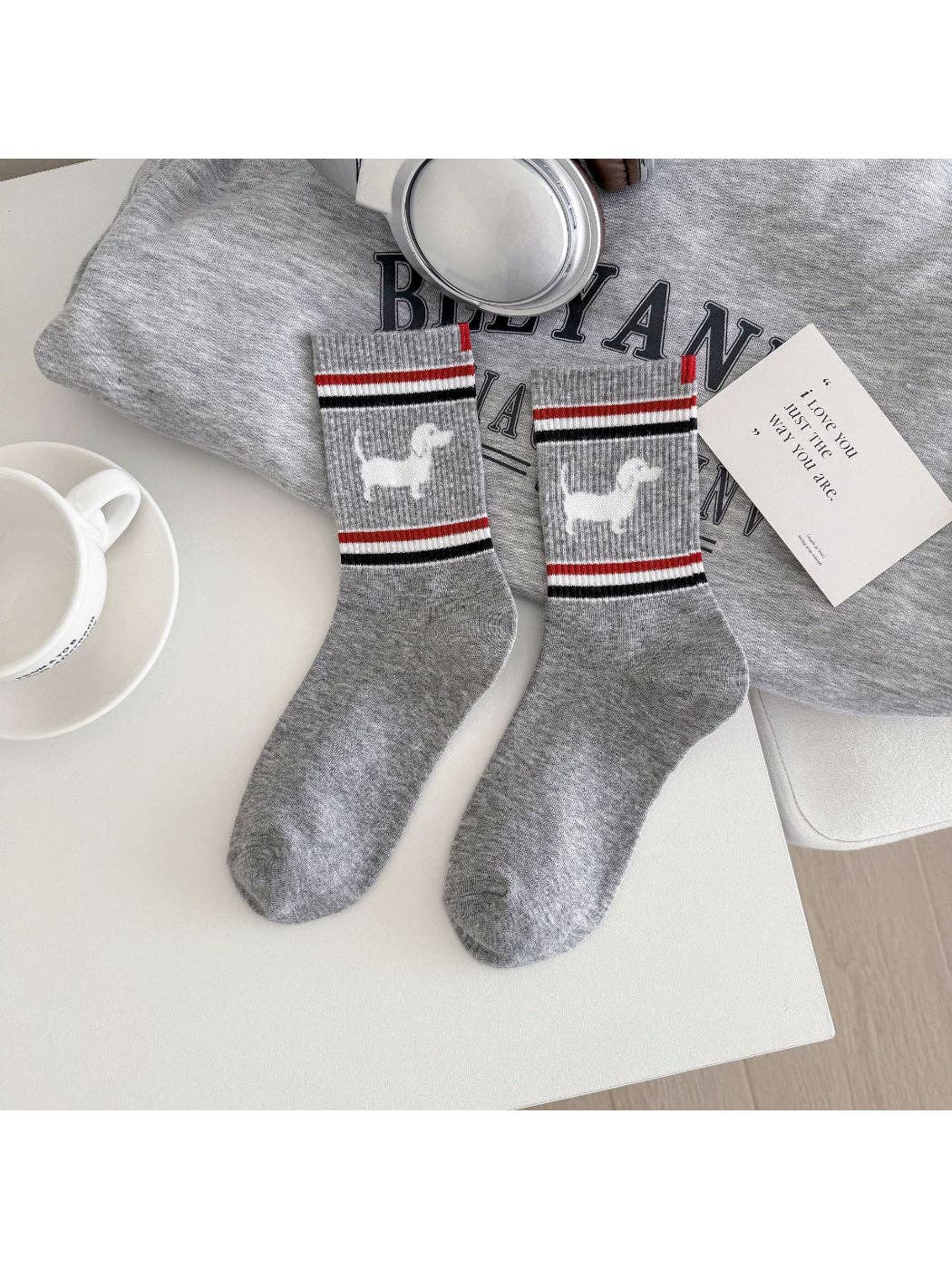 Rufia - Puppy Stripe Crew Socks