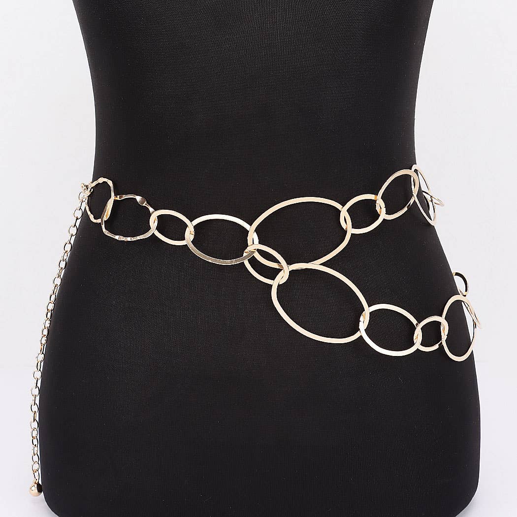 Irregular Interlinked Oval Link Waist Chain