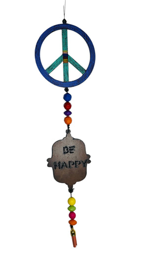 Peace Sign Tassel Mobile
