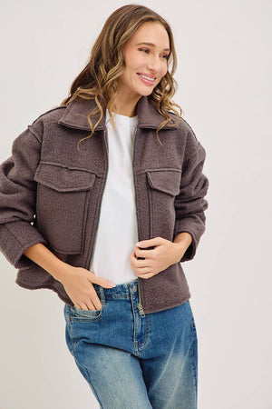 Textured Bomber Jacket