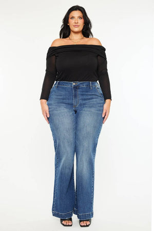 Plus Size High Rise Wide Leg Trouser Jean