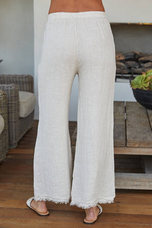 Italian Linen Pants with Raw Hem and Pockets