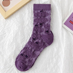 Bohemian Embossed Socks - Purple