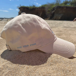 White Cotton Dad Hat - Chase Your Stars Cap