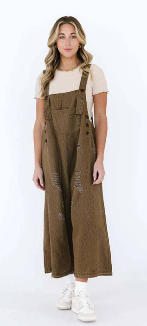 Wide Leg Jumper in Vintage Coffee Wash