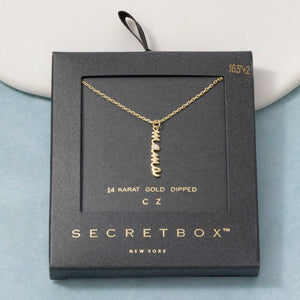 14K Gold Dipped Mama Script Pendant Necklace