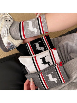 Rufia - Puppy Stripe Crew Socks