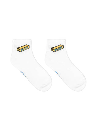 Butter Stick Classic Ankle Socks – White