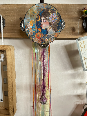 Lady of the Moon Tambourine Wall Hanging