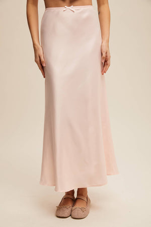 Satin Midi Slip Skirt
