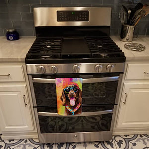 Chocolate Labrador Hippie Dawg Kitchen Towel