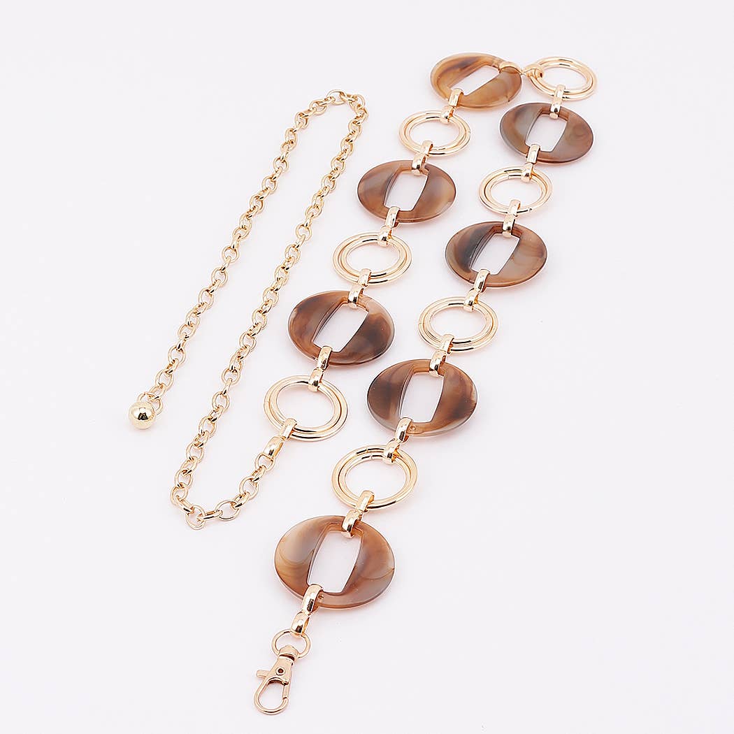 Hollow Disc & Double Ring Link Waist Chain