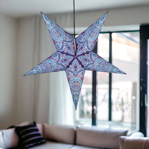 Om Paper Star Lantern - Blue & Purple