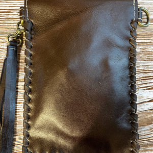 Tooled Cowhide Phone Crossbody