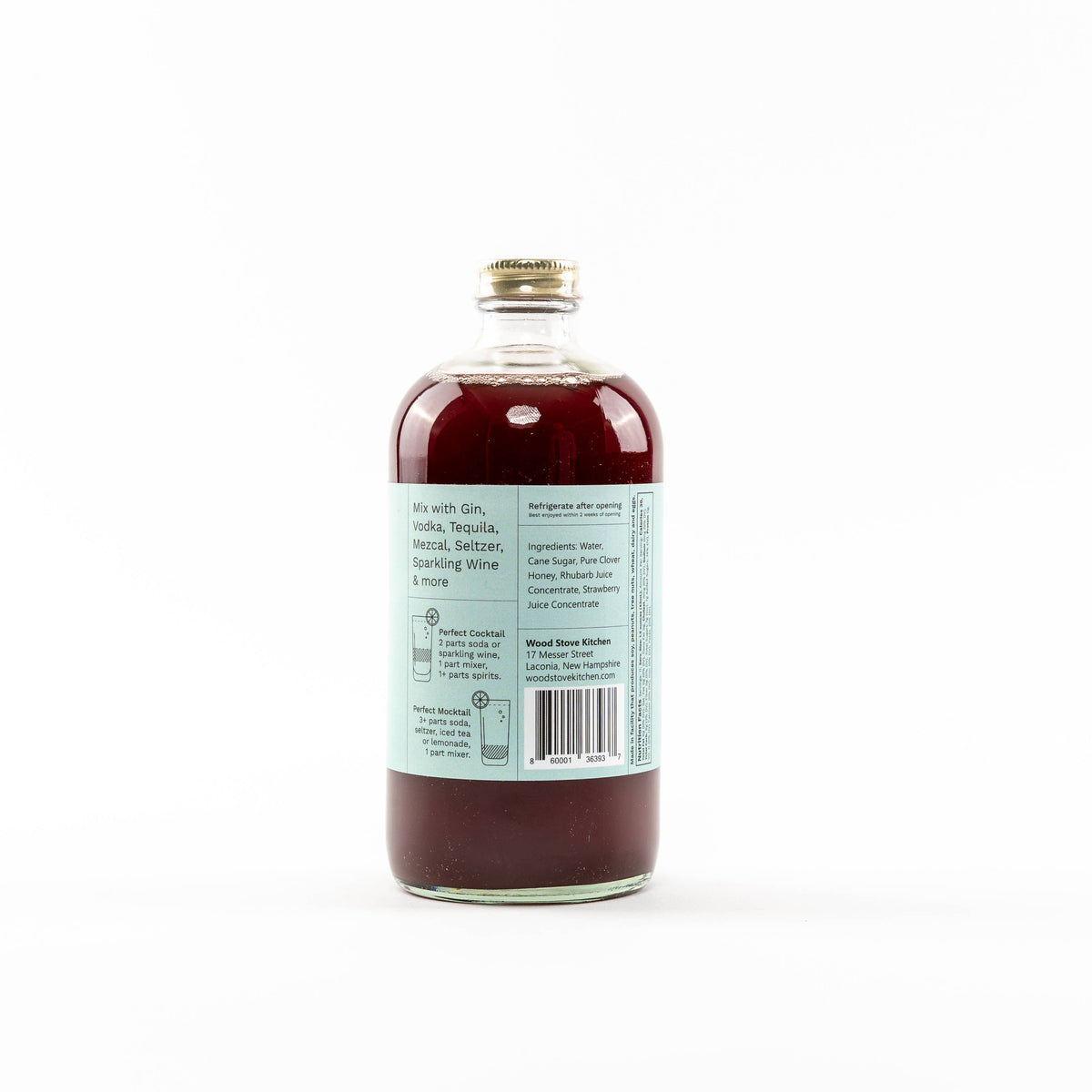 Strawberry & Rhubarb Cocktail and Mocktail Mixer 16 fl oz