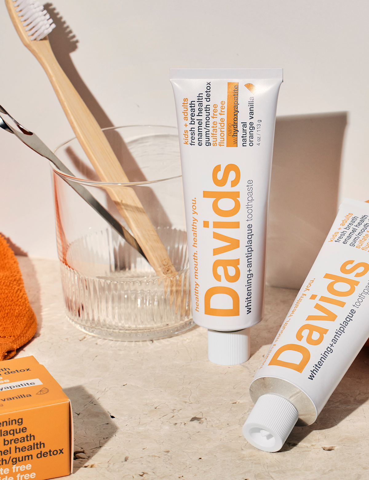 Davids Kids + Adults Nano-Hydroxyapatite Toothpaste – Orange Vanilla, 4 oz