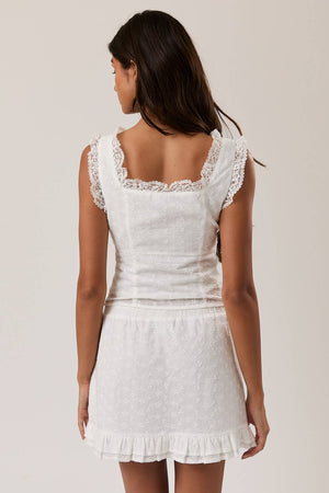 SLEEVELESS SQUARE NECK RUFFLE TOP