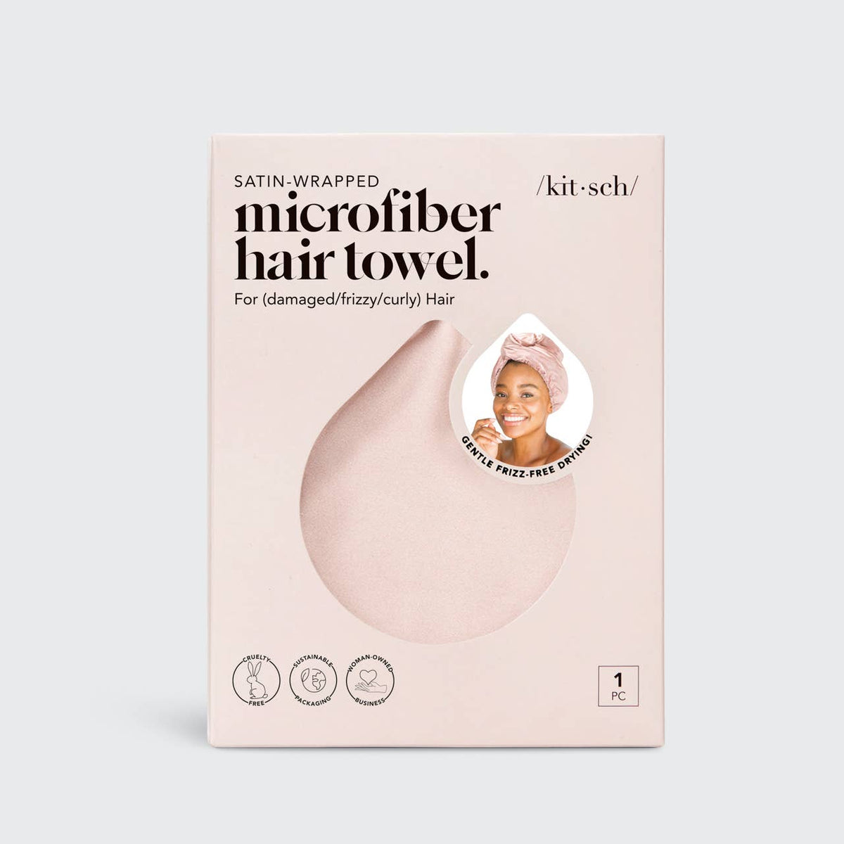 Satin-Wrapped Hair Towel – Blush