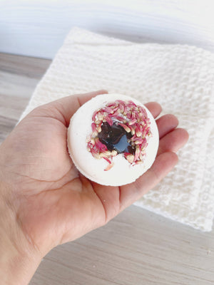 Smoky Quartz Bath Bomb with Dried Calendula