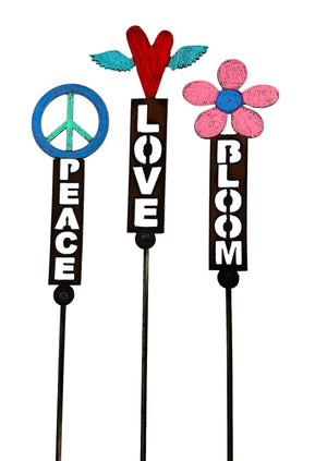 Peace Sign Plant Stake