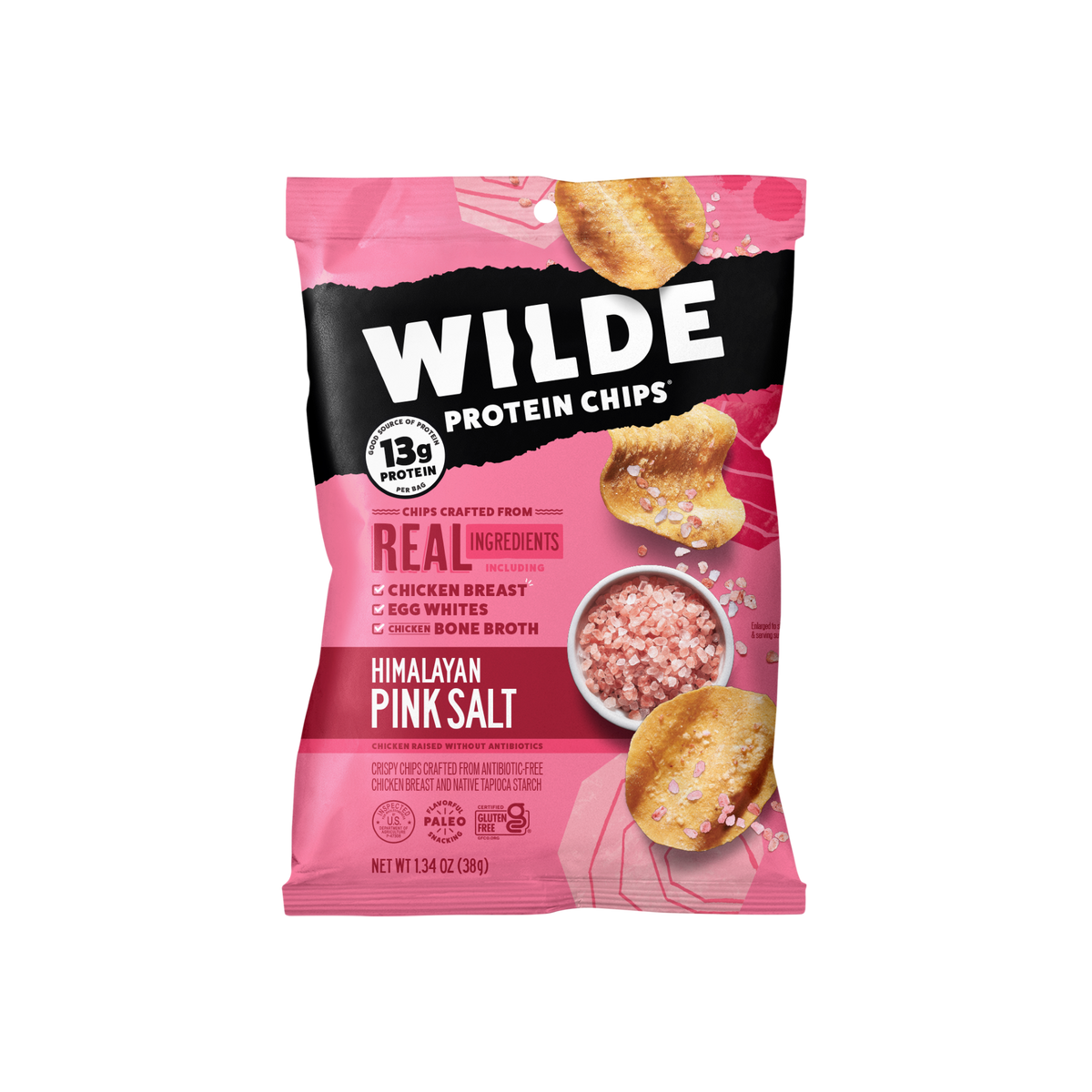 WILDE Pink Himalayan Sea Salt Protein Chips 1.34oz