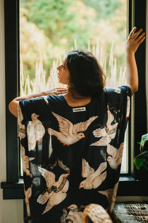 Midnight Doves Starduster Kimono Robe - In Stardust We Trust