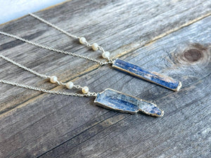 Kyanite Pearl Necklace
