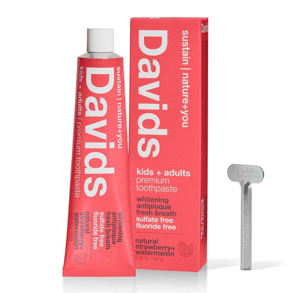 Davids Kids + Adults Premium Toothpaste – Strawberry Watermelon, 5.25 oz