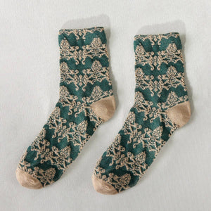 Bohemian Embossed Crew Socks