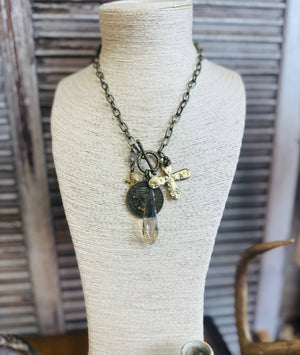 Regal Charm Cross Necklace