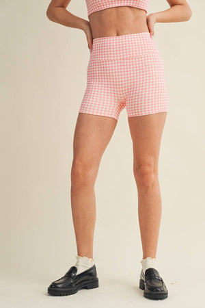 Gingham Print Biker Shorts