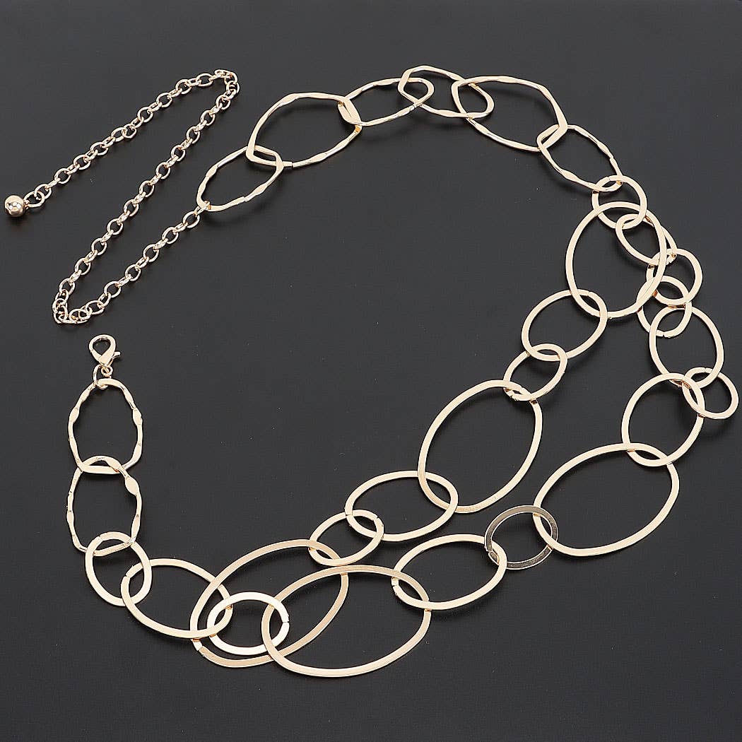 Irregular Interlinked Oval Link Waist Chain