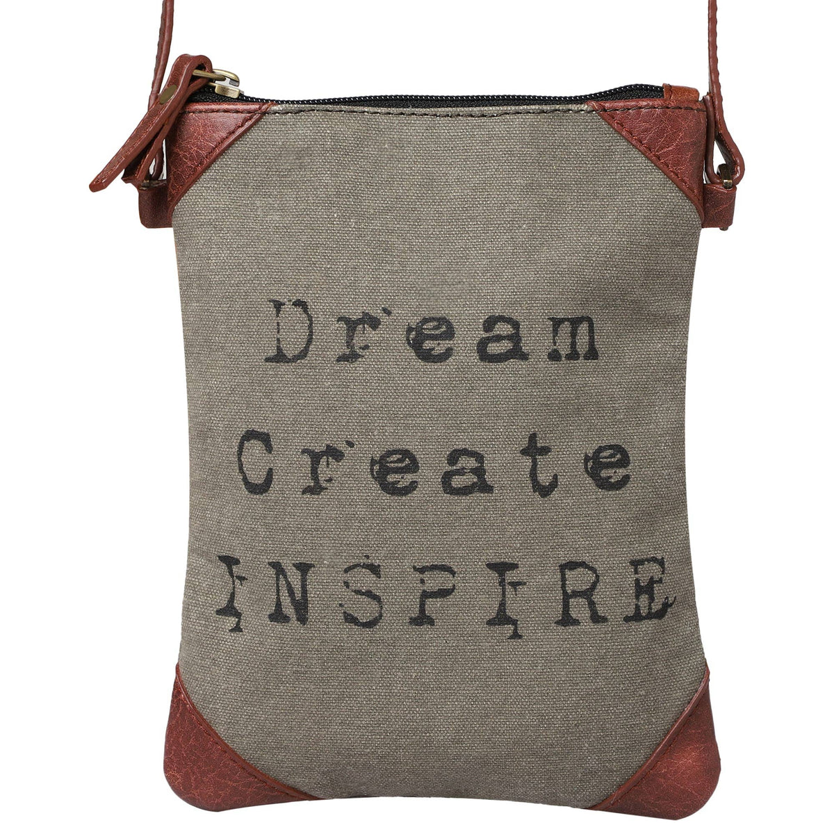 Dream Create Inspire Canvas Small Women's Crossbody Bag