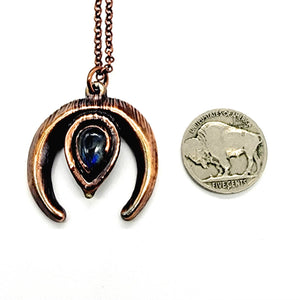 Labradorite Inverted Moon Necklace