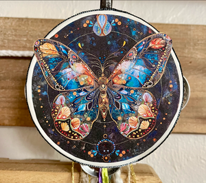 Art Nouveau Butterfly Tambourine Wall Accent